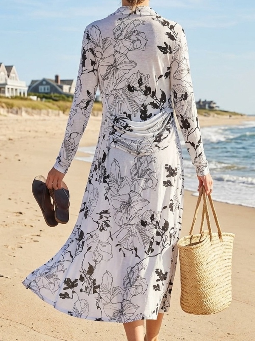Petit Pois by Viviana G Floral Print Midi Kimono M Sheer Resort Cruise Beachey